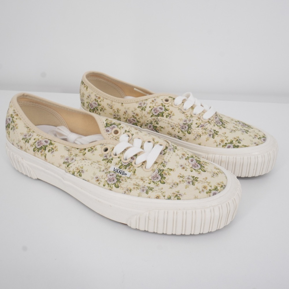 Vans Authentic 44 L Women 8.5 Floral Multi White Platform Canvas Sneakers